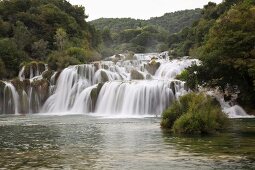 View of waterfall in krka National park in Dalmatia, Croatia