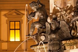 Sculpture on Augustus fountain in Augsburg, Bavaria, Germany