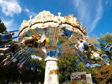 Spinning carousel in Parc de la Villette in Paris, France