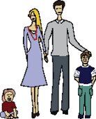 Illustration, Familie mit zwei Kindern