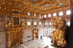 View of Golden Hall in Town Hall of Augsburg, Bavaria, Germany
