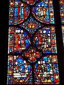 Glass motif in Sainte Chapelle in Paris, France