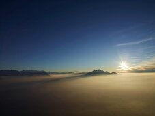 Schweiz, Luzern, Vierwaldstättersee, Alpen, Berg Rigi, Pilatus, Nebel