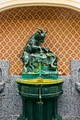 View of drinking fountains in Hotel Schwarzer Bock, Wiesbaden, Hesse, Germany