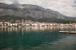 View of Makarska cityscape and sea in Croatia