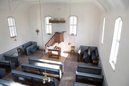 Interior of Huguenot Church in Kelze village, Hesse, Germany