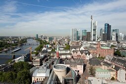 View of skyline of Frankfurt, Hesse, Germany