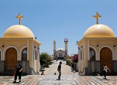 Children playing outside Monastery of Abu Mena, Abu Mena, Egypt