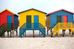 Colourful beach houses in Cape Town, South Africa