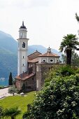 View of Santa Maria del Sasso church in Morcoto, Switzerland