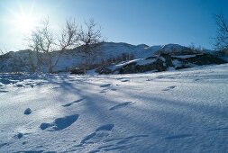 View of snows cape at Hemsedal ski resort in Norway