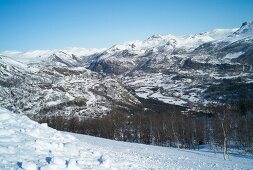 View of snows cape at Hemsedal ski resort in Norway