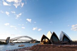 View of Opera House and Harbour Bridge in Sydney, New South Wales, Australia