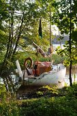 An old sailing boat at anchor, Warmia-Masuria, Poland