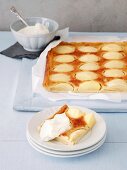 Apple cake with a cream topping (Alsace, France)