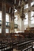 Interior of The Portuguese Synagogue, Esnoga, Amsterdam, Netherlands