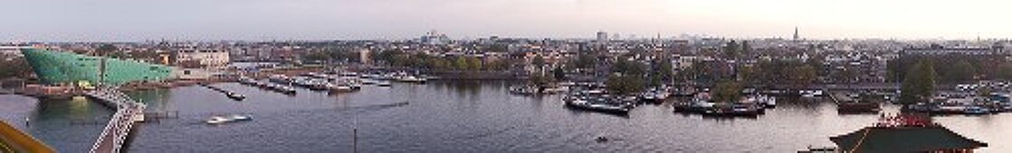 Panoramic view of Amsterdam City, Netherlands