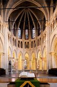 Interior of Notre-Dame Cathedral in Canton of Vaud, Lausanne, Switzerland