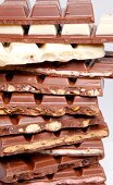 Slabs of chocolates in stack