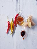Healthy ingredients: chilli, vinegar, soy sauce and ginger