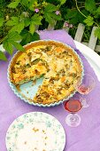 A green vegetable quiche