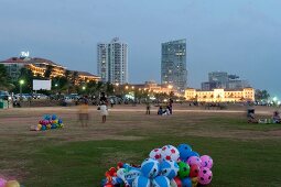 People at park in front of Galle Face Hotel, Colombo, Sri Lanka