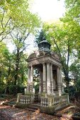 View of trees in Jewish cemetery at Weissensee, Berlin, Germany