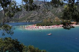 Türkei, Türkische Ägäis, Ölüdeniz, Strand, Bucht, Tourismus