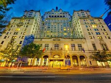 Facade of The Fairmont Hotel Vancouver in Vancouver, British Columbia, Canada