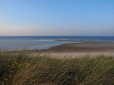 View of beach at Spiekeroog, Lower Saxony, Germany