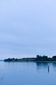 View of jetty on Baltic Sea in evening at Niendorf, Schleswig Holstein, Germany