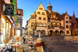 Facade of the New City Hall at City Hall Square, Freiburg, Germany, blurred motion