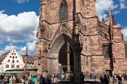 People around Freiburg Minster, Germany