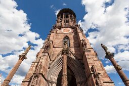 Facade of Munster of Freiburg, Germany, low angle view