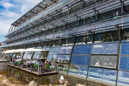 Low angle view of solar factory in Freiburg, Germany