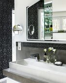 Luxury bathroom in anthracite with mirror cabinet