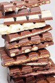 Slabs of chocolates in stack