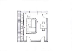Illustration of floor plan with living room