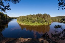 Lettland, Erglu Klintis, Adlerfelsen am Gauja Fluss bei Cesis