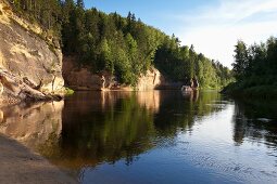 Lettland, Gauja, Nationalpark, Floßfahrt