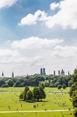 Deutschland, München, Sonnenbaden im Englischer Garten. 