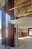 Renovated farmhouse with mezzanine and view of the roof timbers