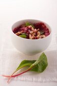 A beetroot dip with walnuts
