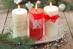 Three Christmas candles