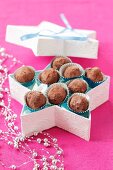 Chocolate truffles in a star-shaped box