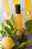 Menton lemon liqueur in bottles