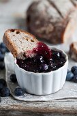 Bilberry jam and bread