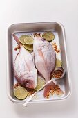 Sea bream with ginger and lime marinade