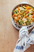 Pasta bake with courgette and pumpkin