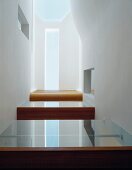 White hallway in contemporary house